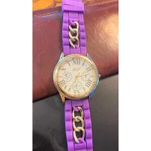 Women's 45mm Gold Tone DF Watch, Poly Band